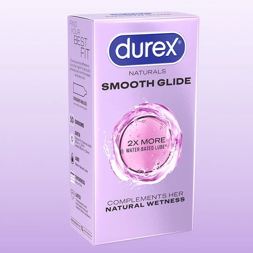 Durex Naturals Smooth Glide - 10 Condoms
